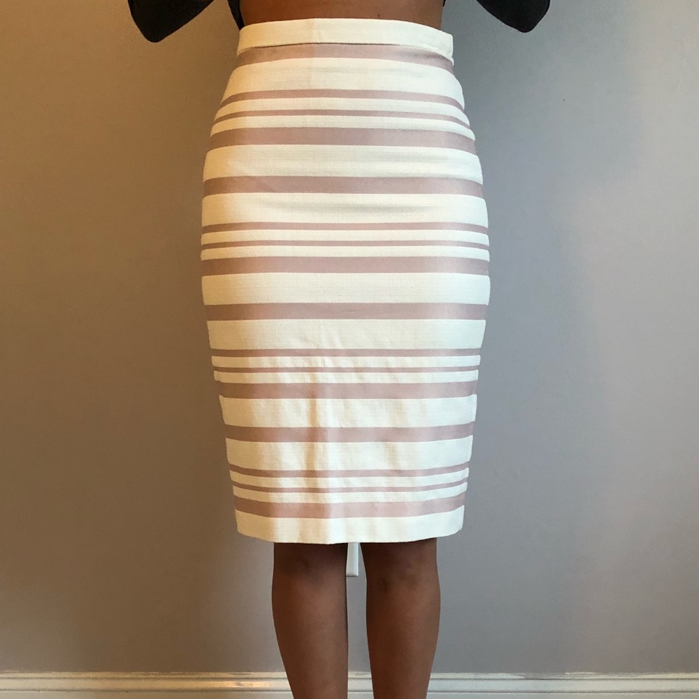 Stripped J. Crew pencil skirt